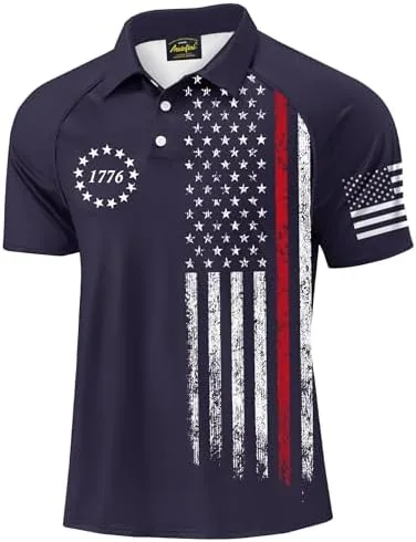 mainfini men 1776 fourth of july golf polo shirt memorial day poloshirt xl