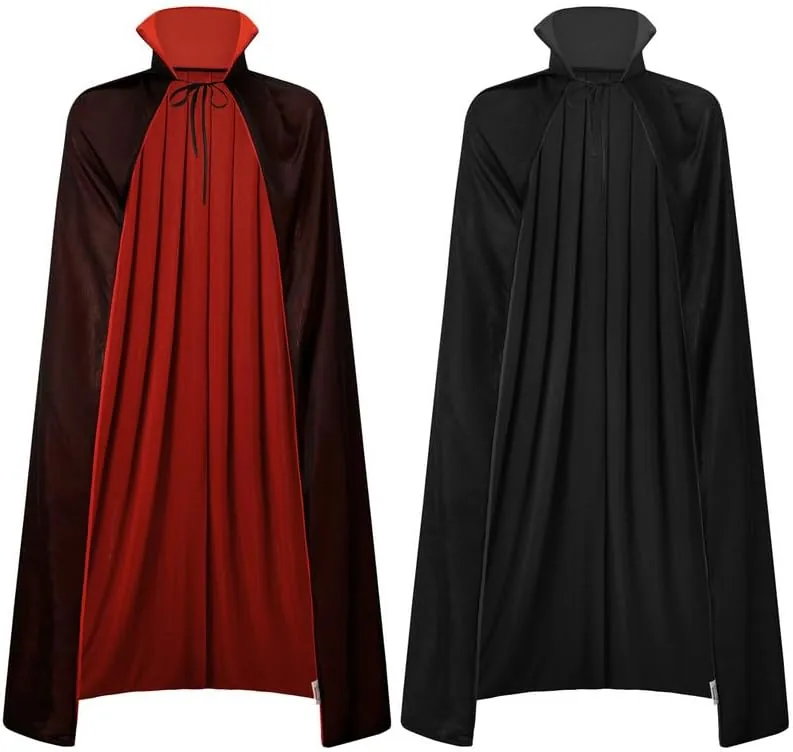 mainfini mens halloween vampire costume novelty cape cosplay devil stand collar party dress up 150cm59inch